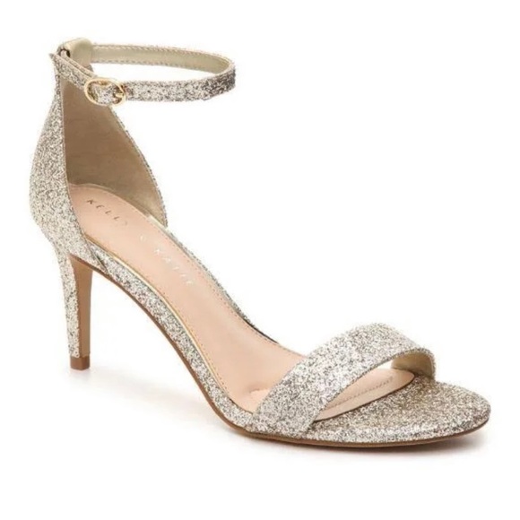 Kelly & Katie Shoes - Kelly & Katie Kirstie Gold Glitter Heels Size 8